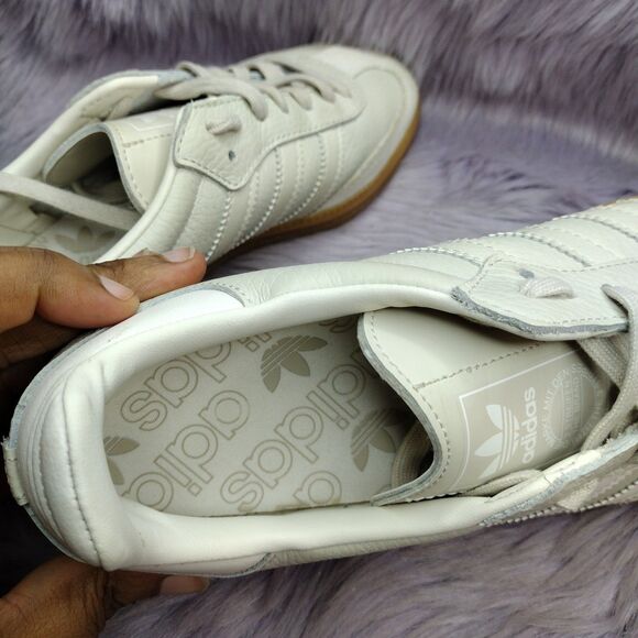 Adidas Sneakers Womens Sz 8.5 Beige Leather Original Samba OG Shoes Aluminum Gum - Picture 7 of 8